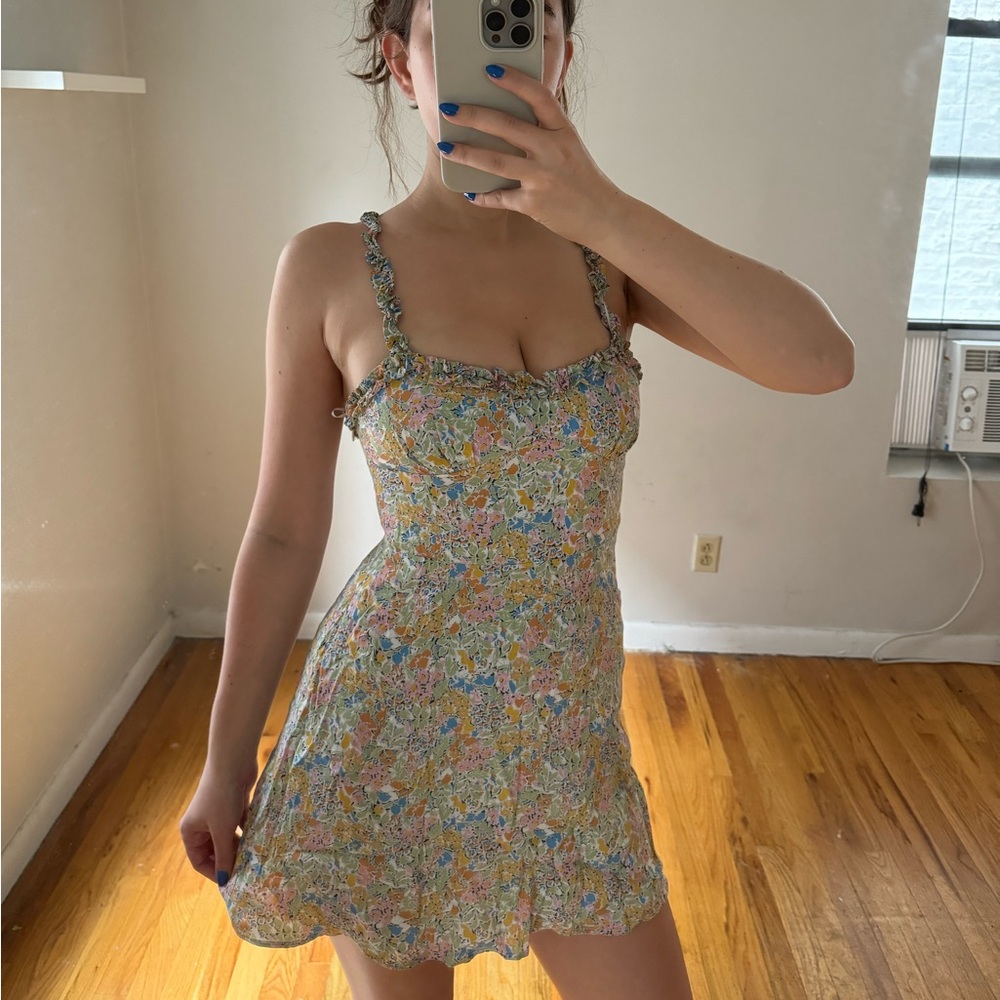 ZARA Floral Ruffle Dress